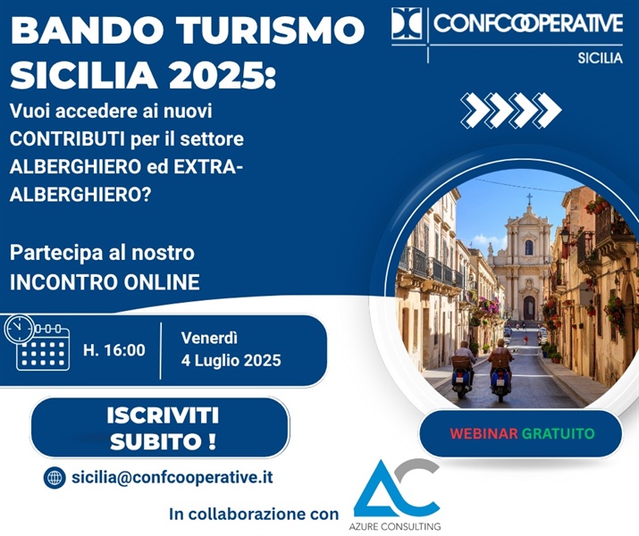 Bando Turismo Sicilia: il nostro Webinar